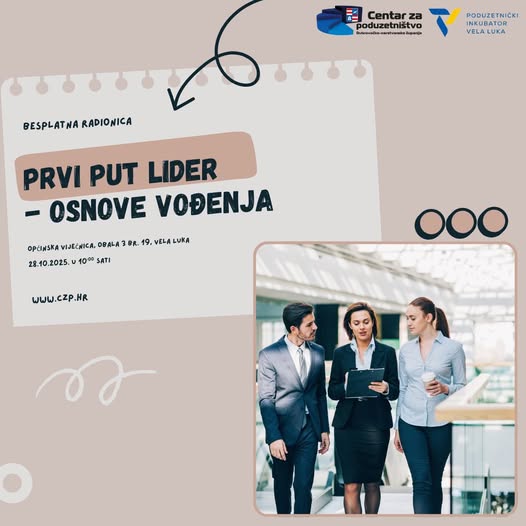 Vela Luka: Besplatna radionica Prvi put lider