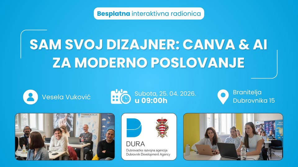 BESPLATNA RADIONICA: „SAM SVOJ DIZAJNER: CANVA & AI ZA MODERNO POSLOVANJE“