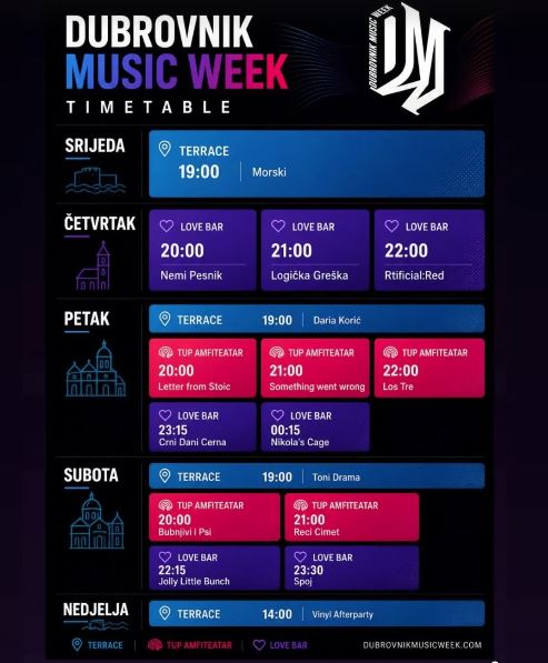 Timetable kao slika jer organizator ne zna napraviti jednostavnu preglednu tablicu